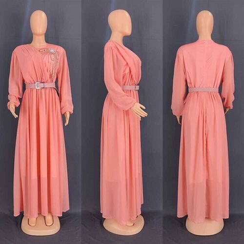 Fashion Summer Clothing African Long Sleeve Chiffon Dress fo