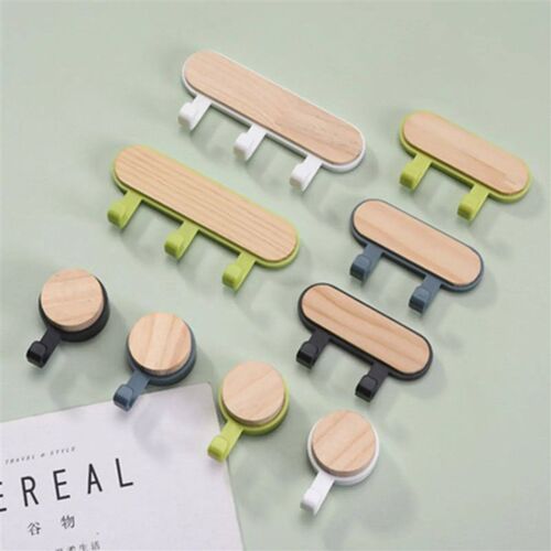 1Pcs Strong Self Adhesive Door Wall Hangers Hooks ABS Wood H
