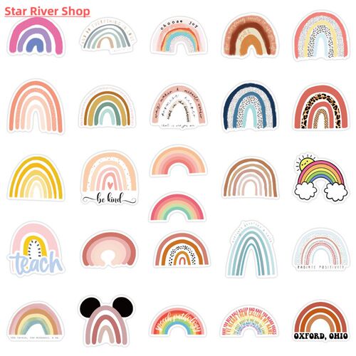 10/50PCS Rainbow Bridge Cartoon Stickers for Girl Children T