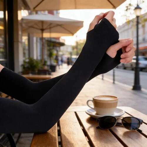 Outdoor UV Protection Arm Sleeves, Cooling Ice Silk Elastic