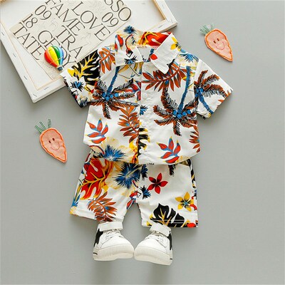 0-5Y Kids Baby Boy Clothes Boho Summer Floral Print Sets 2Pc