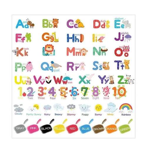 6pcs Wall Decals Alphabet Animal Stickers Abc Sticker