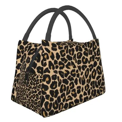 Leopard Skin Print Traditional Colours Insulated Lunch Bags