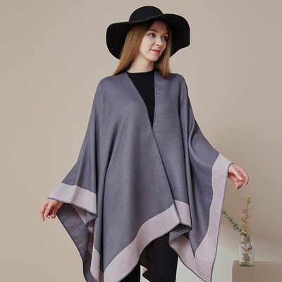 double-sided shawl cloak 旅行双面斗篷男女保暖空调房披肩外套