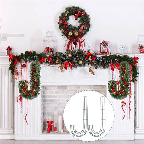 2 Pcs Candy Cane Wire Wreath DIY Macrame Ring Christmas Garl