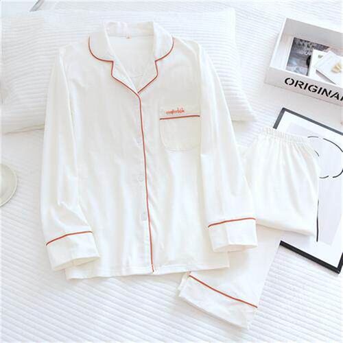 Men knit cotton pyjamas with large-coloured elastic suits fo