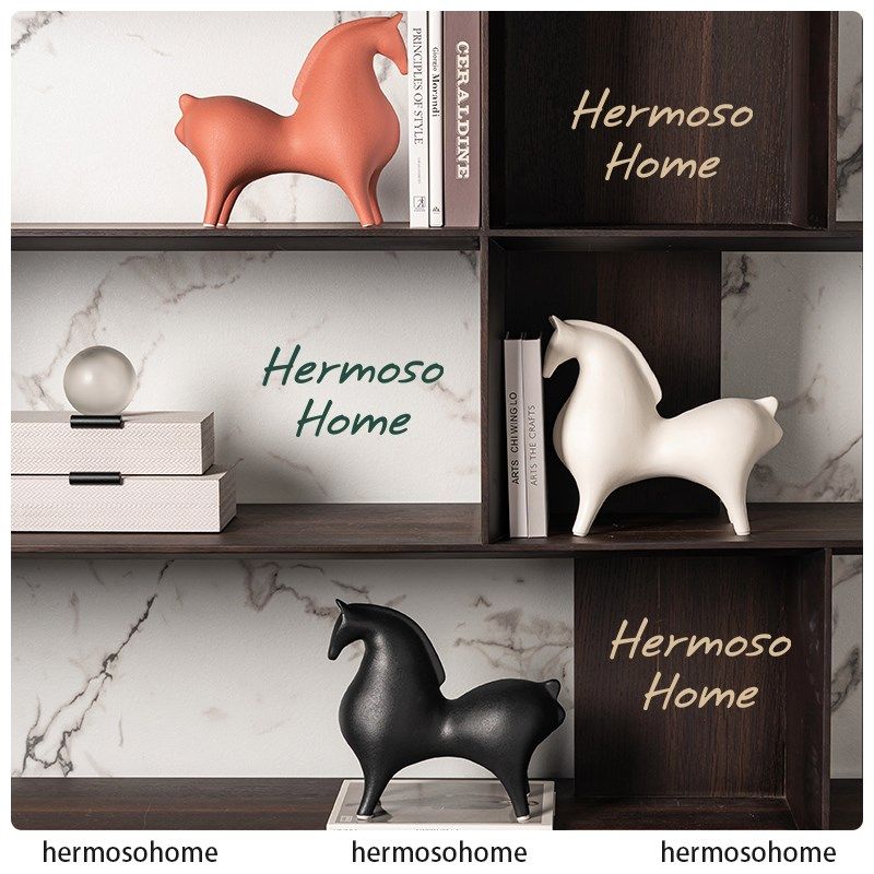 HERMOSO Horse红色马摆件陶瓷客厅桌面玄关酒柜装饰品乔迁新居,家居饰品,装饰摆件,淘宝优惠券,粉丝福利购,淘宝优惠卷