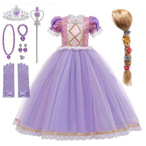 Rapunzel Princess Dress for Children Birthday Carnival Hallo