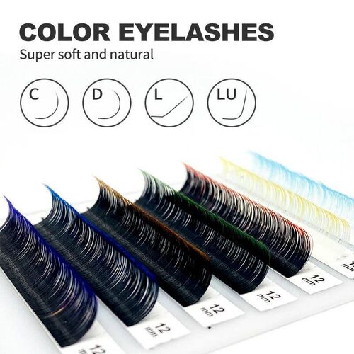 Ombre Green Red Brown Blue Purple Color Eyelash Extension In