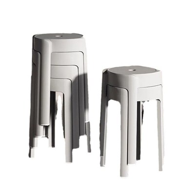 Nordic round stool plastic adult stackable high table chair1