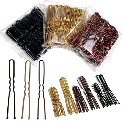 50Pcs Women 5/6/7 cm Hair Waved U-Shaped Bobby Pin Barrette
