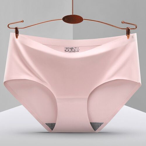 3Pcs New In Seamless Ice Silk Briefs Underwear Women Solid C