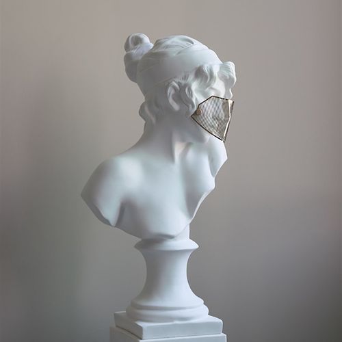 蒙面人物底座雕像法式玄关客厅电视柜艺术摆件高级软装饰品工艺品