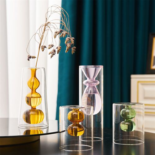 Nordic Home Decor Glass Vase Living Room Decoration Flower V
