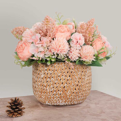 Artificial Flowers Vintage Silk Rose Bouquet Vintage Bride H