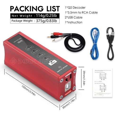 Douk Audio Mini XMOS XU208 USB DAC Decoder Audio Converter