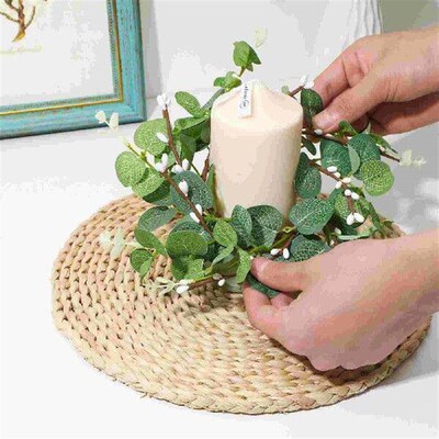 4 Pcs Eucalyptus Wreath Mantelpiece Decoration Ring