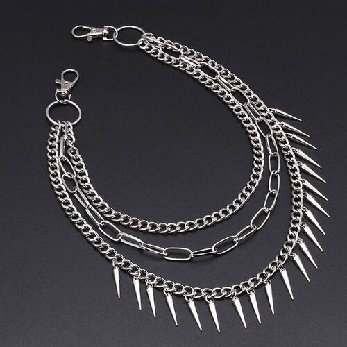 Layered Punk Chain On The Jeans Pants Women Spike Keychains
