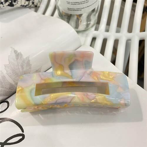Acetic acid claw clip with colorful stripes, hair grabbing