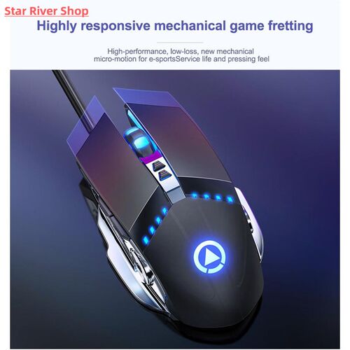 Pro Gaming Mouse 3200DPI Adjustable Silent Mouse Optical LED