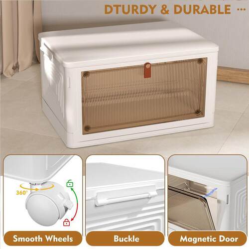 4 Tier Plastic Storage Bins with Lid 23QT with Wheels Boxes