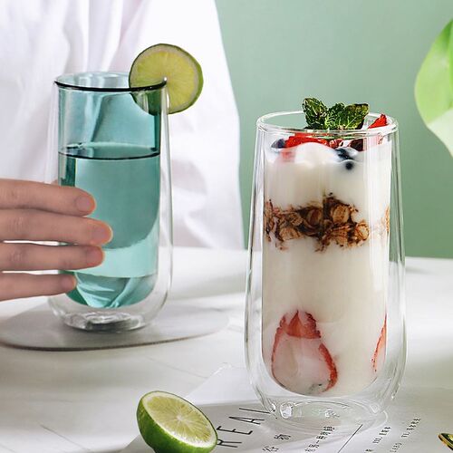 Glass Double Walled Heat Insulated Tea Cup coffee mug