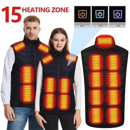 15/9 Areas Heated Vest Men Women Heated Jacket Winter Usb He