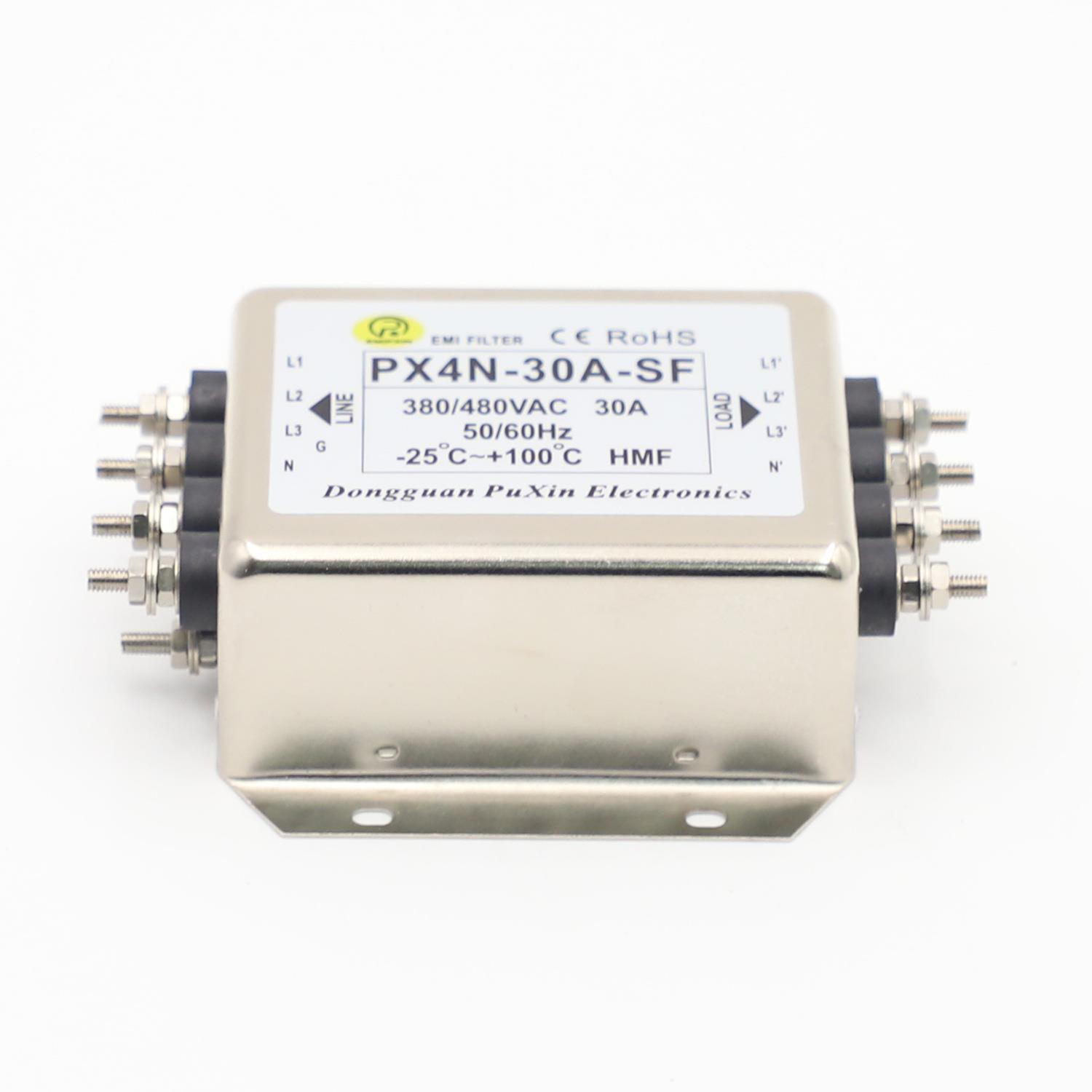 普鑫三相滤波器原厂家直销PX4N-30A-SF高品质三相四线电源滤波器