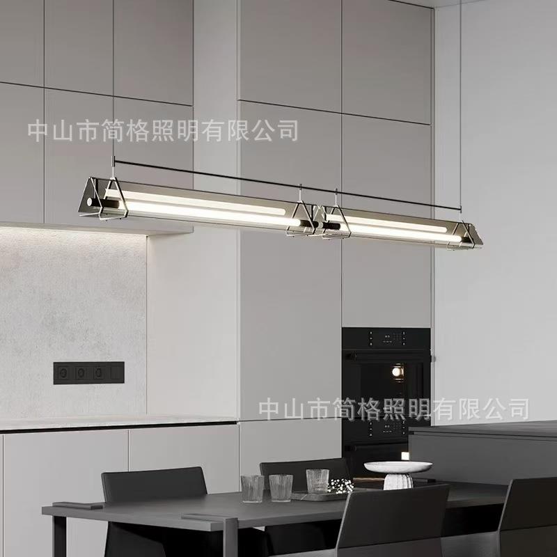 餐厅吊灯设计师吧台极简后现代一字办公室长条咖啡厅超长收银台灯