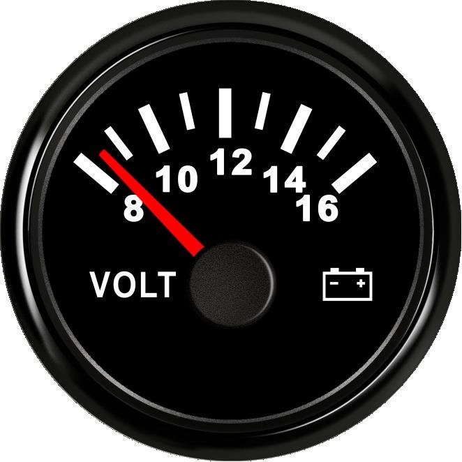 电压表指针车用电压表电瓶电量充电放电12v24v指针款52mm电压表