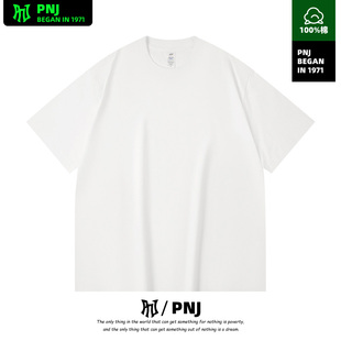 潮流百搭男女同款美式复古印花短袖100%棉透气宽松休闲情侣上衣