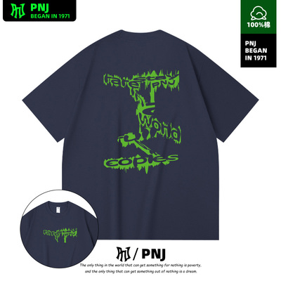 美式潮流卡通印花短袖男女同款纯棉透气休闲情侣套头上衣T恤