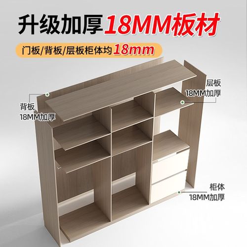 奶油风衣柜ENF级简约白色卧室婴幼儿柜子家用组合拼装大衣橱