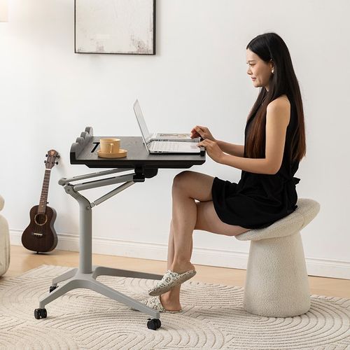 白蜡木升降桌实木电脑桌卧室家用写字台办公桌小型移动书桌