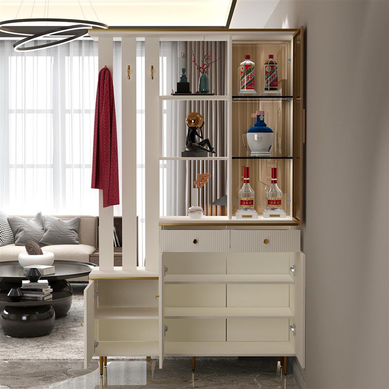 门厅隔断柜双面烤漆鞋柜客餐厅屏风置物架玄关间厅柜装饰酒柜