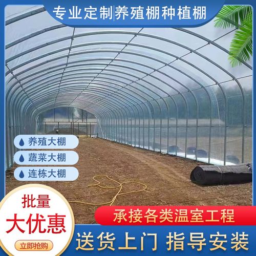 全套温室大棚钢管骨架养殖大棚连体蔬菜大棚配件热镀锌农业种植棚