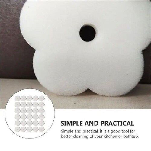 30pcs White Flower Designed Sponge Filtering Sponges
