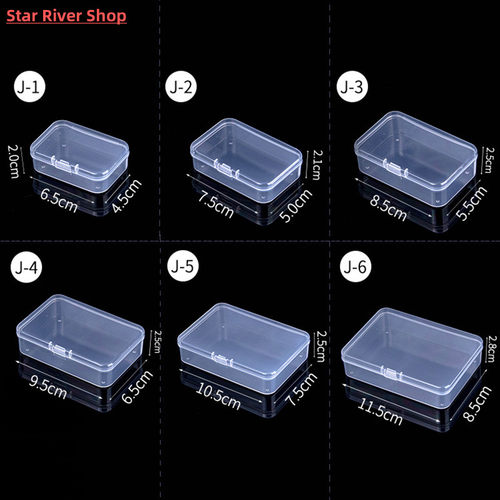 Mini Boxes Rectangle Clear Plastic Jewelry Storage Case Cont