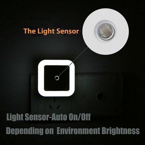 LED Night Light Mini Cute Wall Plug-in Auto Sensor Bedside L