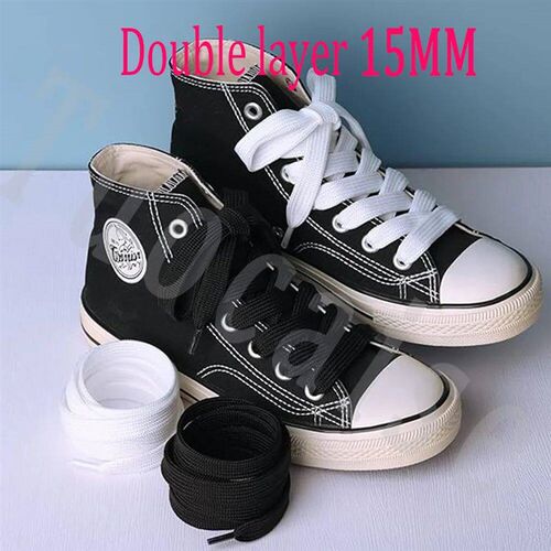 2 Pcs 15MM Wide Athletic Shoelaces Fat Shoe Laces High Quali
