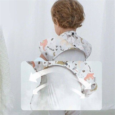 Cartoon Pattern Baby Feeding Apron Toddlers Short Sleeved