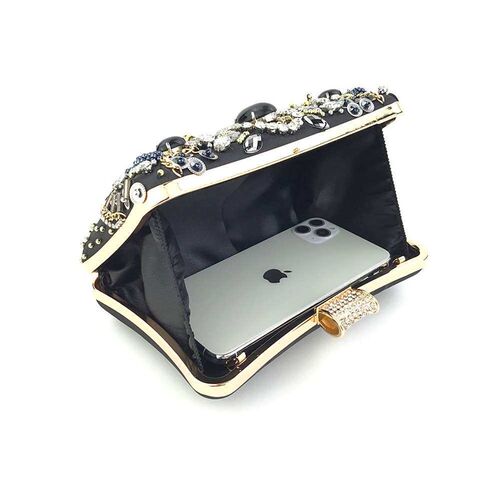 Hengmei Evening Bag Handmade Beaded Dress Diamond-encrusted