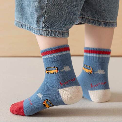 5 Pairs Baby Childrens Socks Cartoon Spring Autumn Animal K