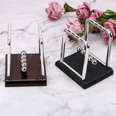 Newtons Cradle Desk Table Decor Metal Pendulum Ball Steel B