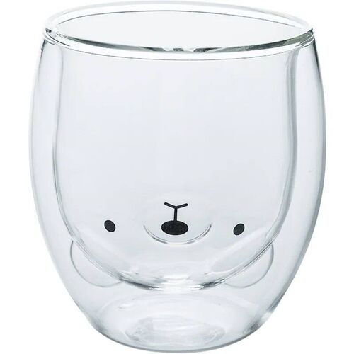 Insulated Double Wall Glass Mug Bear Cat Dog Animal Transpar