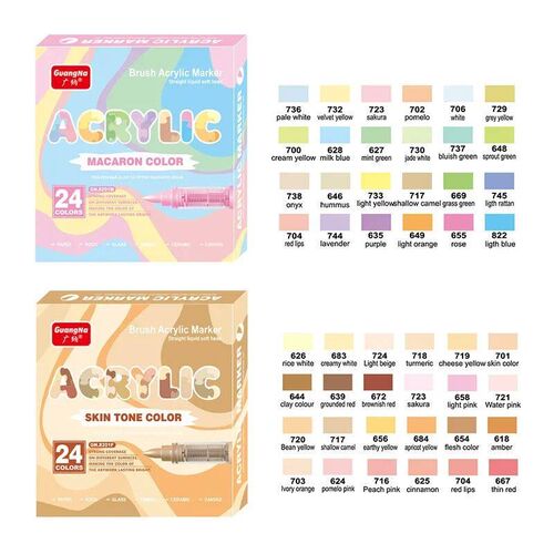 GuangNa 12/24/48/72 colors Acrylic Paint Markers,Soft Brush