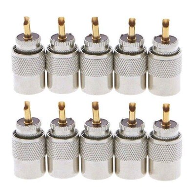 10 Pcs UHF PL-259 Male Solder RF Connector Plugs For RG8X
