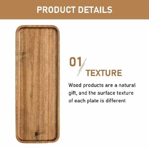 3pcs For Fruit Snack Platter Wood Serving Tray Rustic Food
