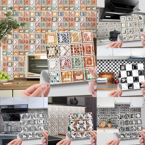 10Pcs 3D Printing Crystal Tile Stickers Waterproof Self-Adhe