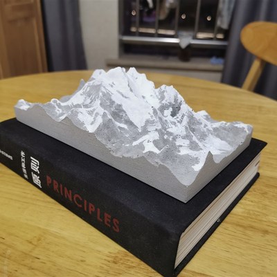 水泥混凝土桌面摆件珠穆朗玛峰微缩模型鱼缸造景微景观雪山扩香石